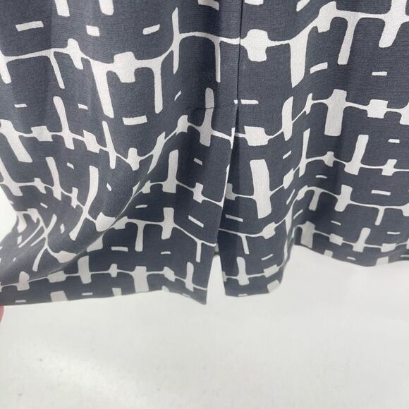 Banana Republic Women's Sheath Dress Midi Mod Plaid Ponte Drape Neck Gray Size 4 - Picture 9 of 11